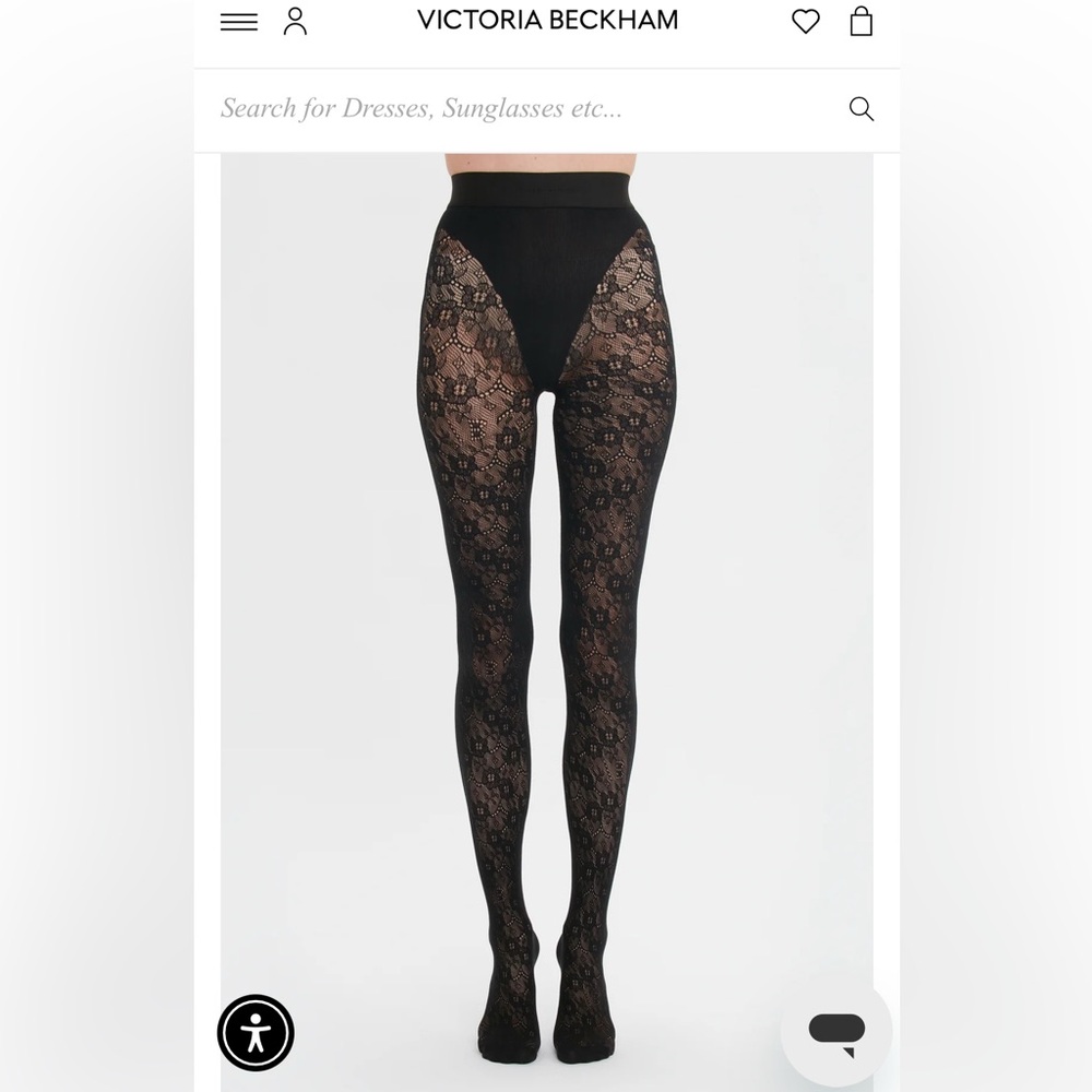 Victoria Beckham Exclusive VB Monogram Lace Tights In Black Floral - SOLD OUT!